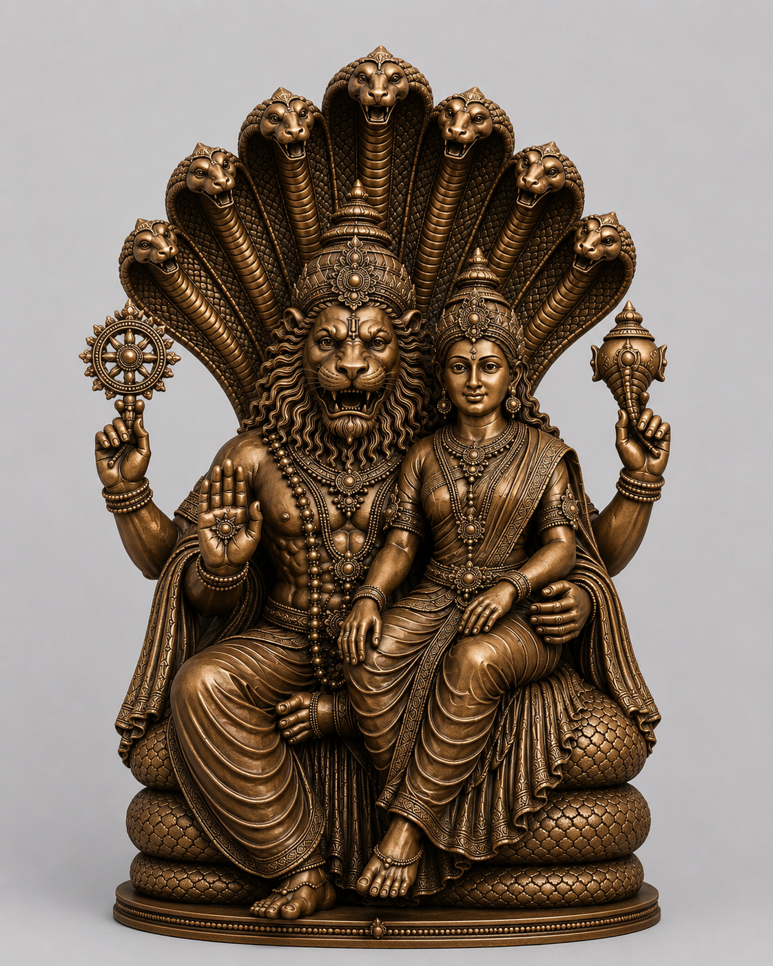 Narsimha With Laxmi 3D Model (5 Inch)